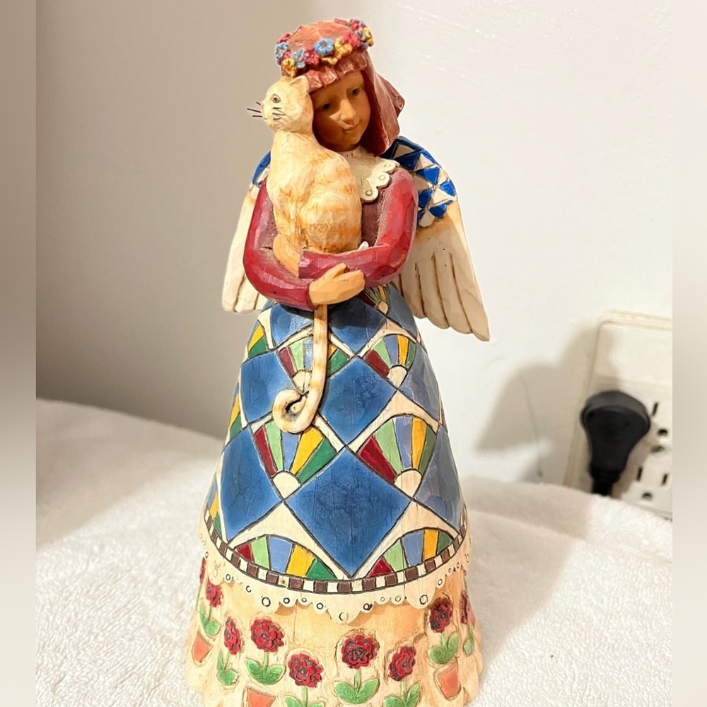 Pre-loved Jim Shore Heartwood Creek Angel with Cat